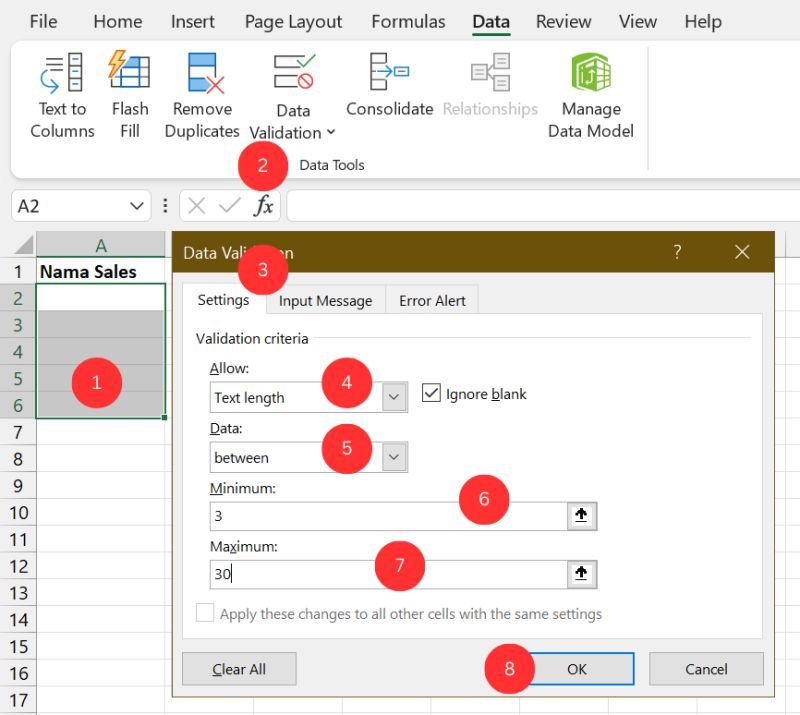 Tutorial Excel Cara Mengedit Validasi Data Di Excel Dashboardsexcel Com - Minimal Patterns - Creative Ultra HD Collection