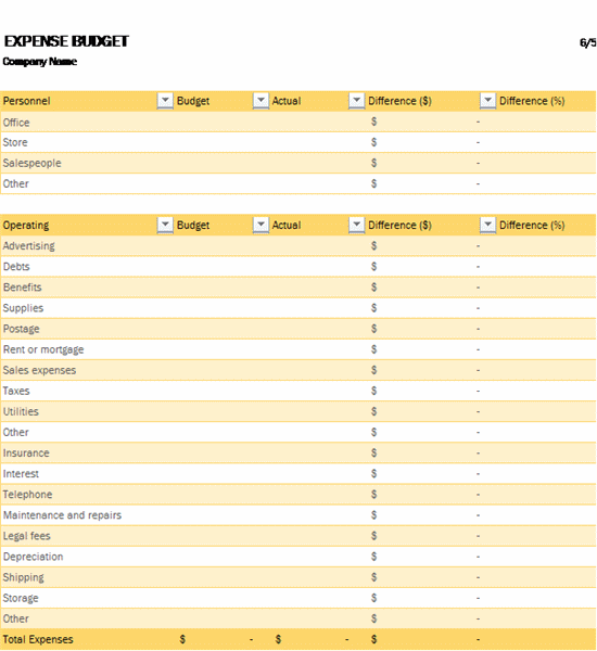 Download Expense Budget Excel Spreadsheet Templates For Ms Office 2007 2010 2013 And 2016