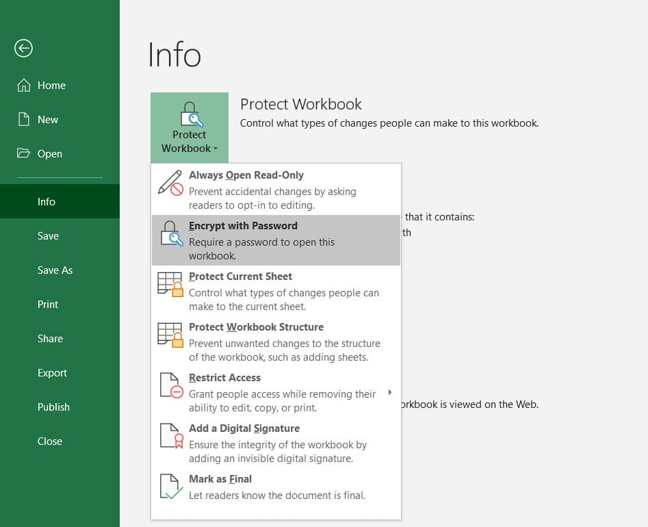 How to password protect an excel sheet