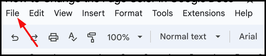 How to change the page color in google docs