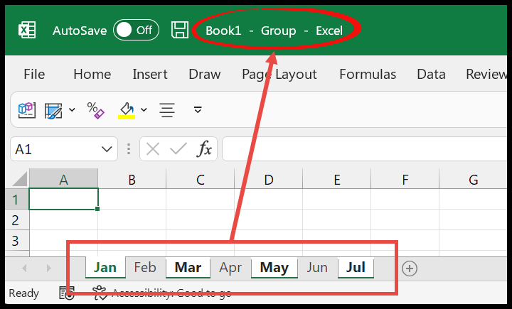 How to group worksheets in the excel