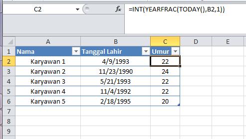 Rumus ini membedakan antara tanggal saat ini dan tanggal lahir, kemudian kamu akan membagi . Rumus Excel Menghitung Umur Berdasarkan Tanggal Lahir