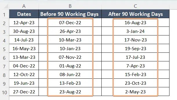 How to Calculate 90 Days Before/After a Specific Date in Excel (16) How to Calculate 90 Days Before/After a Specific Date in Excel (16)