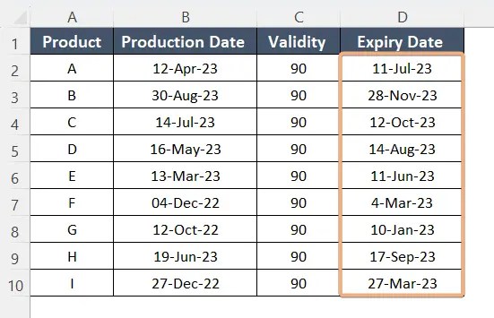How to Calculate 90 Days Before/After a Specific Date in Excel (8) How to Calculate 90 Days Before/After a Specific Date in Excel (8)