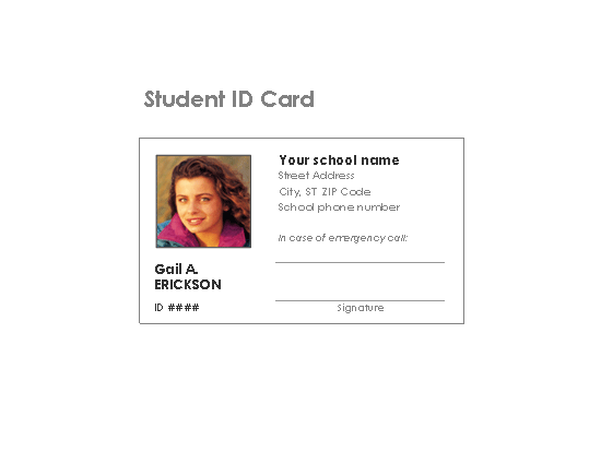 Download Student Identification Card