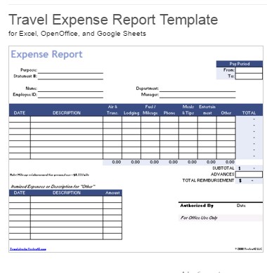 Expense Report Template Of Excel Templates And Samples