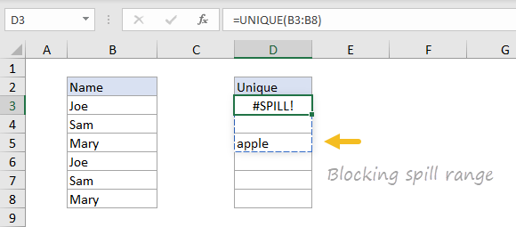 Spilled array formulas aren't supported in excel tables. Excel Formula Errors Exceljet