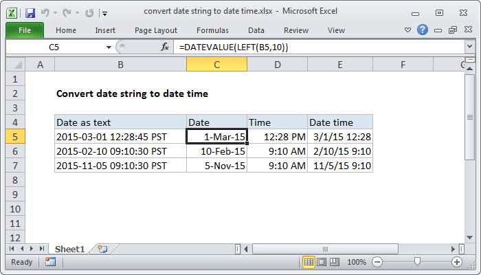 · this function uses the following syntax: Excel Formula Convert Date String To Date Time Exceljet