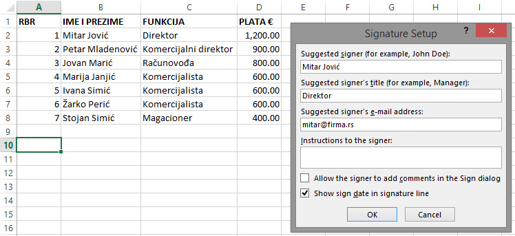 Open the worksheet you want to add digital signature, and make sure that all the data won't be changed anymore. Digital Signature Excel Kitchenette