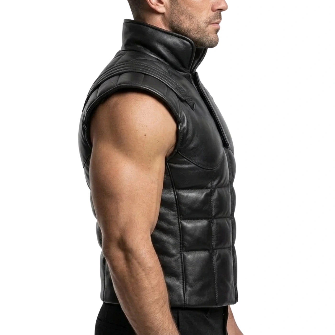 solid-snake-ballistic-black-leather-vest