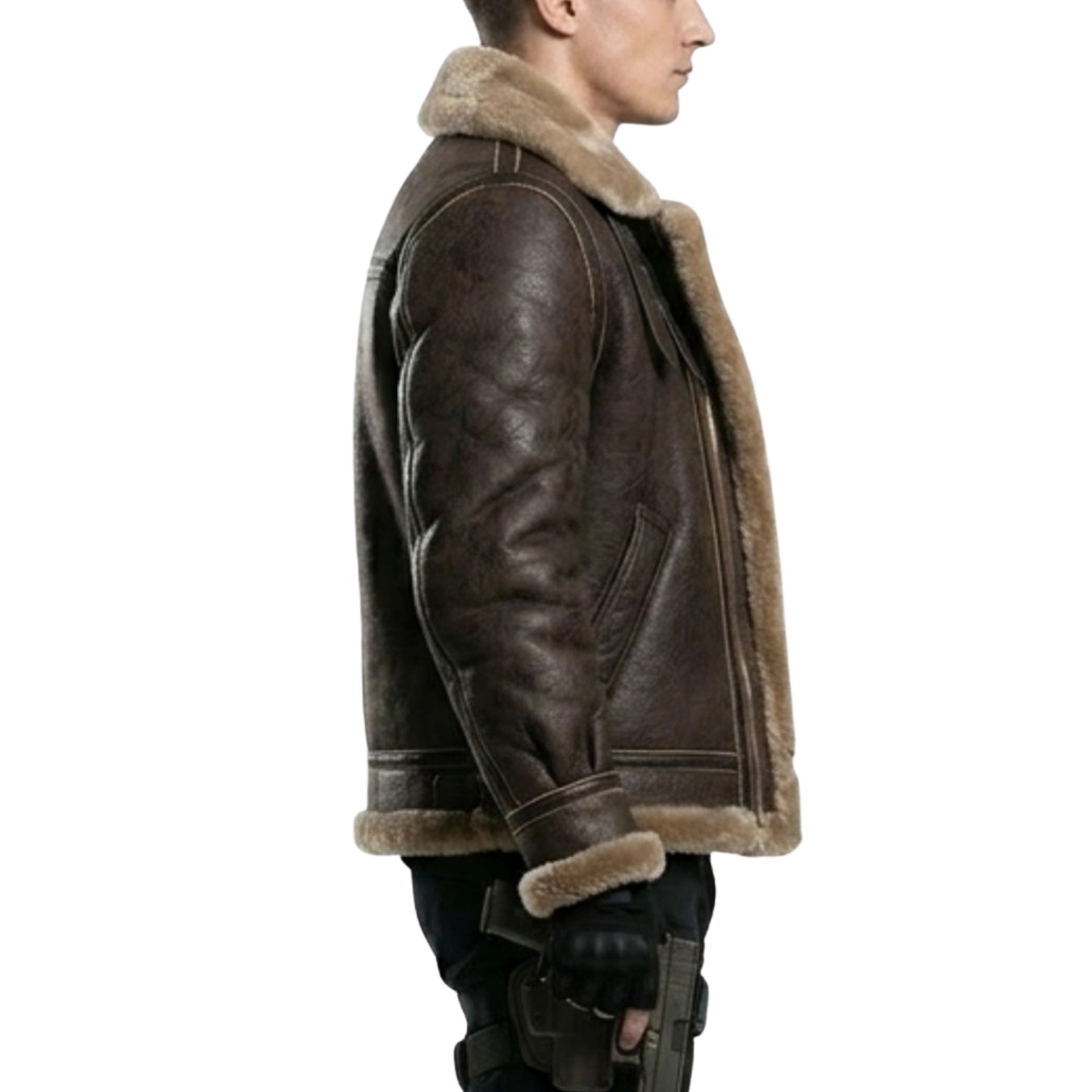 leon-kennedy-brown-shearling-jacket