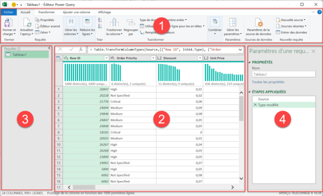 Power Query - Interface édition