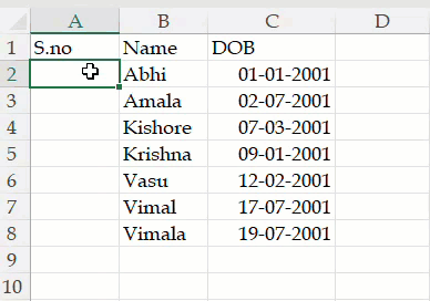Use Fill Handle to Generate the Serial Numbers