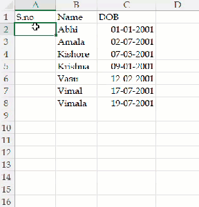 Fill series option to generate the serial numbers
