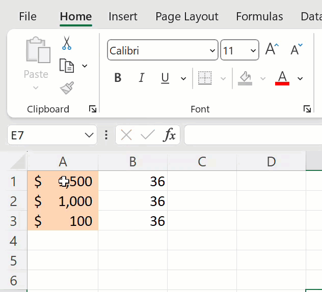 formatting from the source cell will be applied to the target cells