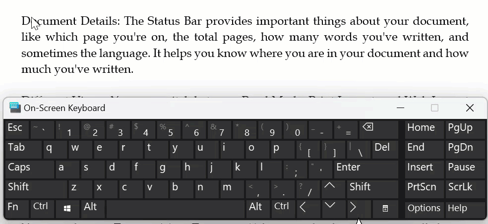 Selecting Entire Words using Ctrl + Shift + Right Arrow in Word