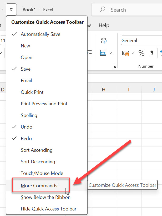 Add more commands to the Quick Access Toolbar