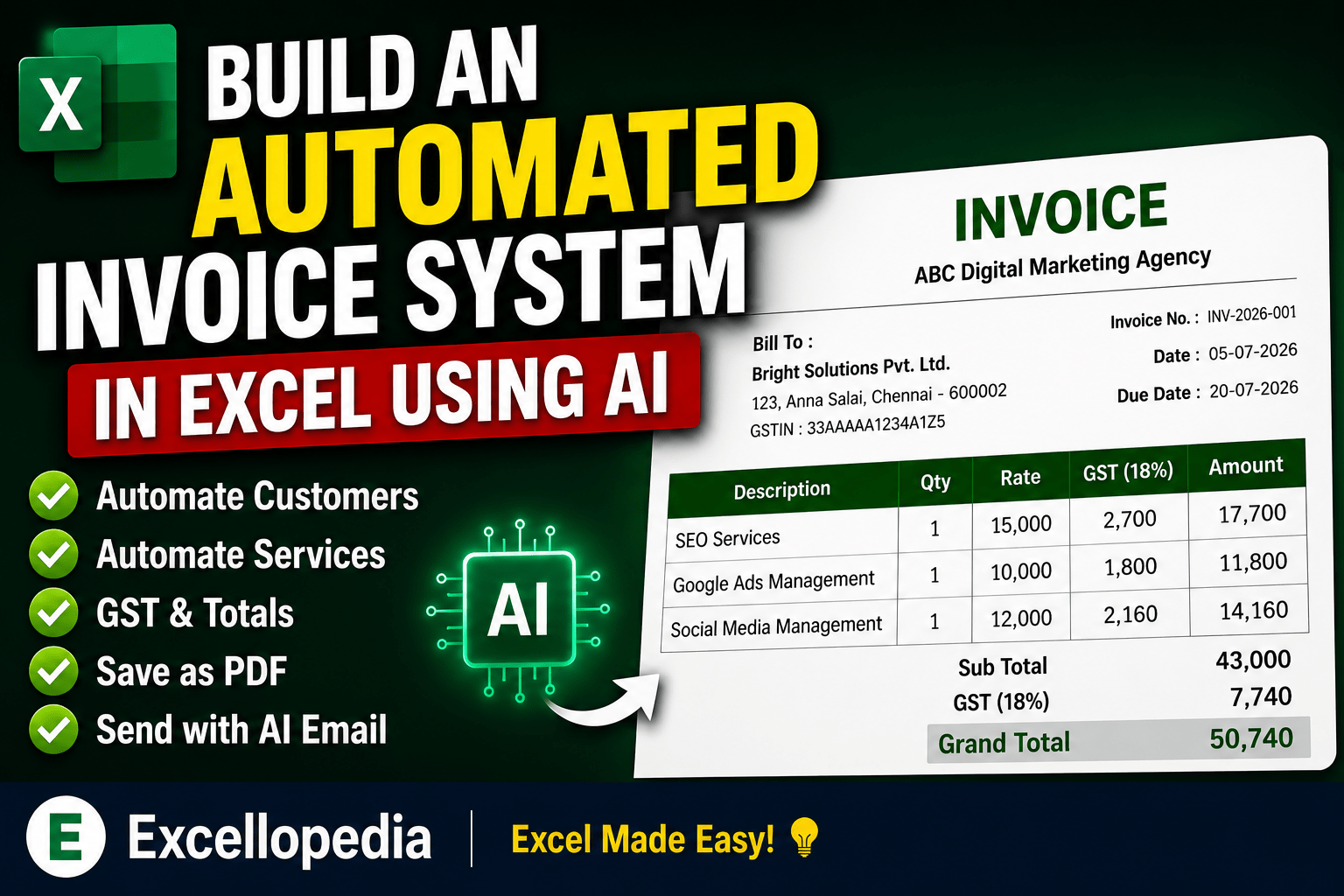 How to Build an Automated Invoice System in Excel Using AI
