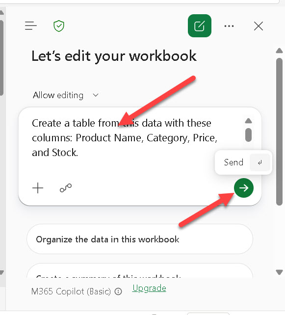 Convert Text to Excel Using Microsoft Copilot: