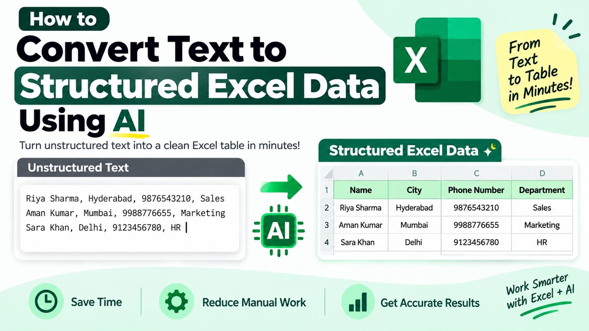 Convert Text to Structured Excel Data Using AI