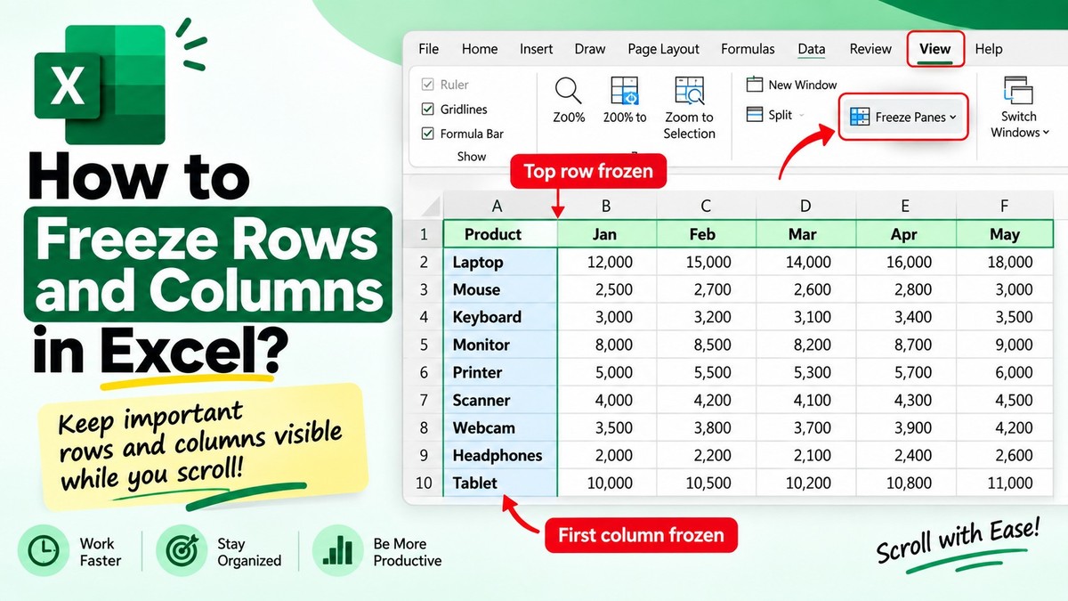How to Freeze Rows and Columns in Excel full guide