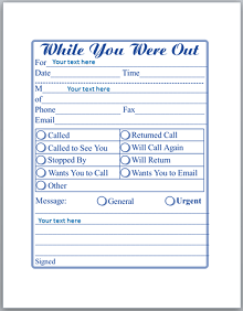 32 Phone Message Templates Voicemail Greetings Excelshe