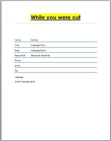 32 Phone Message Templates Voicemail Greetings Excelshe
