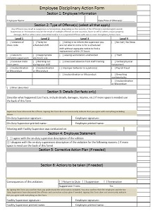 40 disciplinary action form templates excelshe