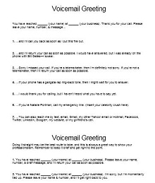 32 Phone Message Templates Voicemail Greetings Excelshe