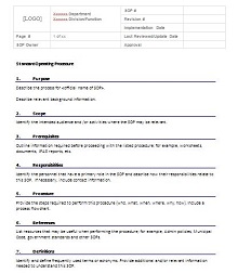 45 Standard Operating Procedure Sop Templates Pdf Doc Excelshe