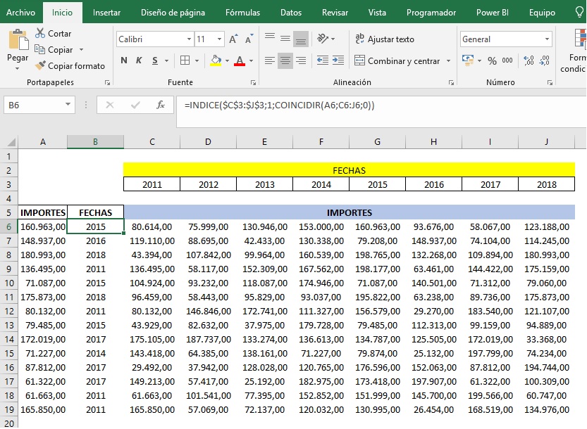 USO COMBINADO DE LA FUNCIÓN INDICE Y COINCIDIR Excel Signum
