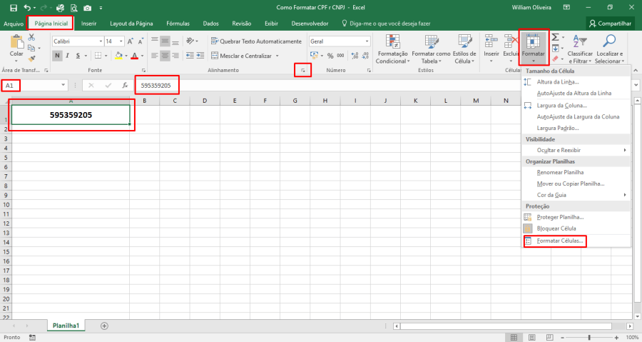 Como formatar CPF e CNPJ no Excel