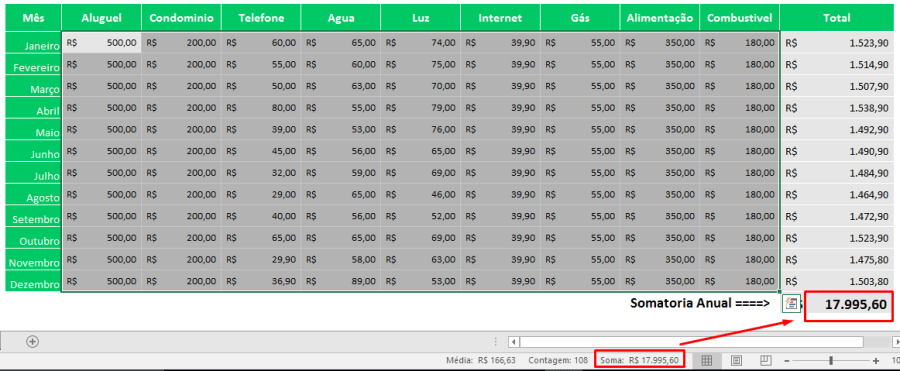 Como somar no Excel