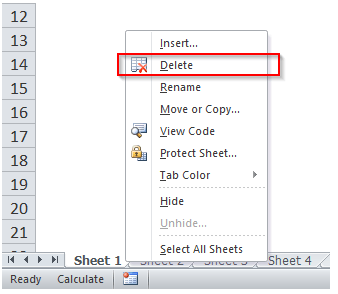 How to delete multiple worksheets at one go in excel