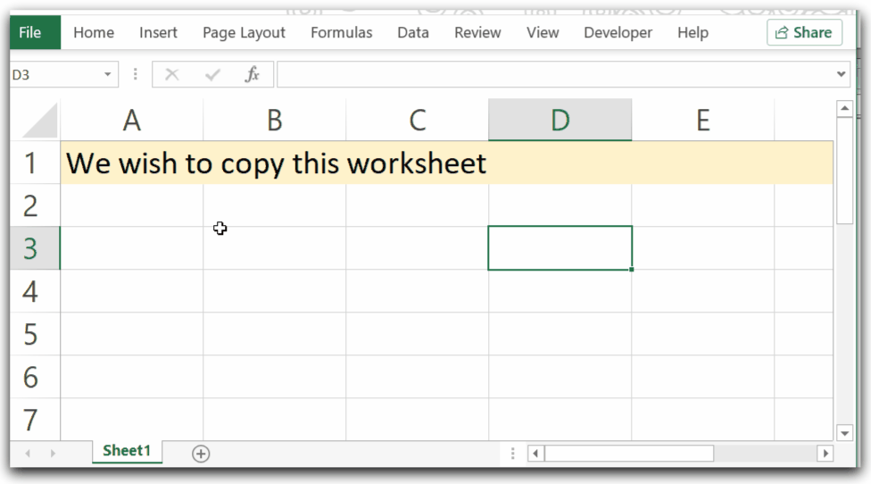 Copy worksheet using vba
