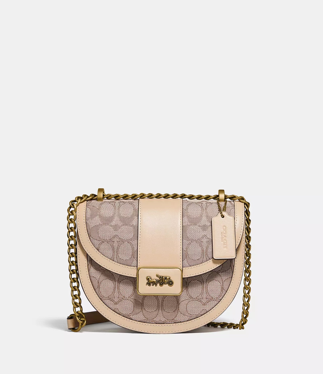 coach alie belt bag in signature jacquard