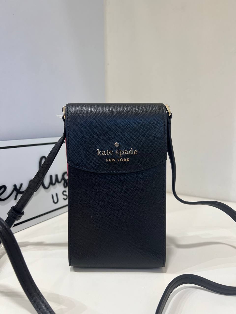 Kate Spade Staci NS Flap Phone Crossbody in Black