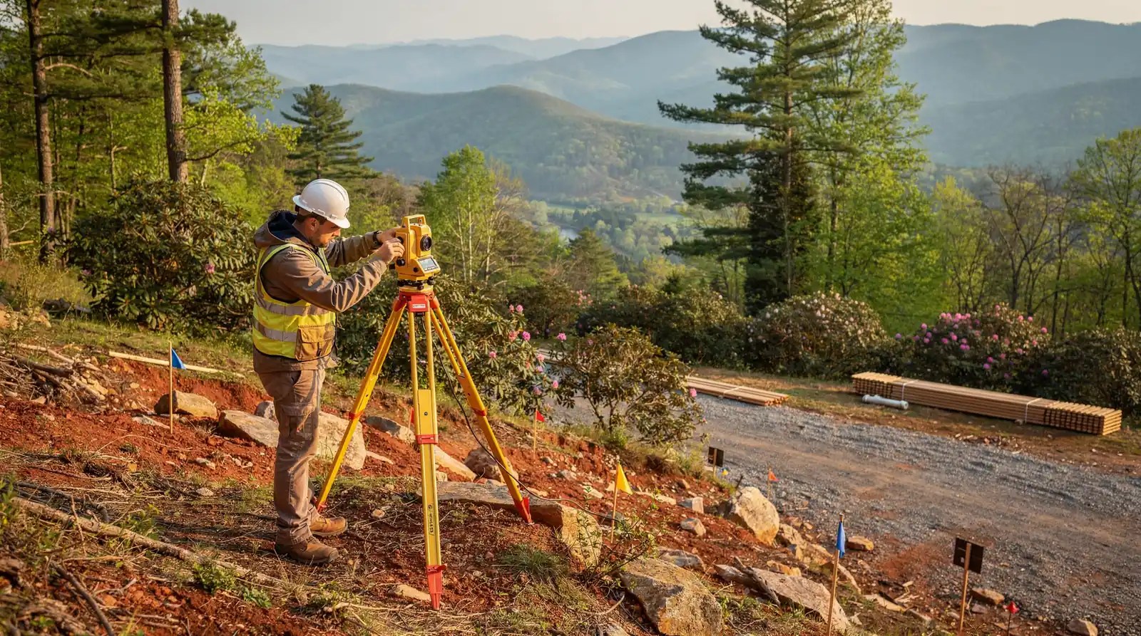 Building on a hillside or mountain slope introduces unknowns like water runoff, snow loads