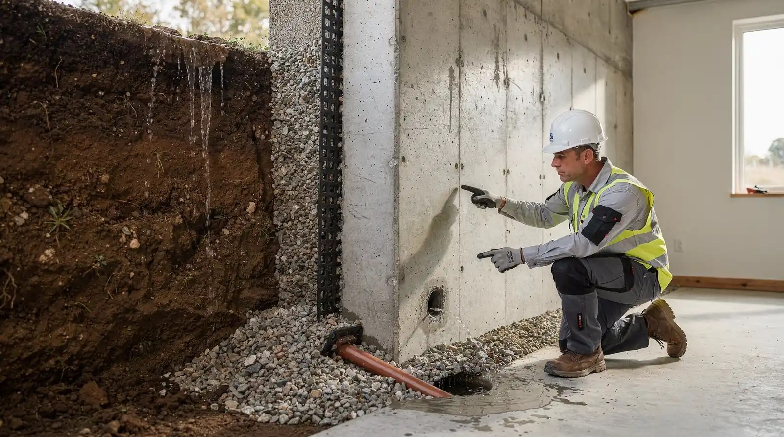 Hydrostatic pressure relief wall systems manage groundwater buildup behind retaining walls, a common issue