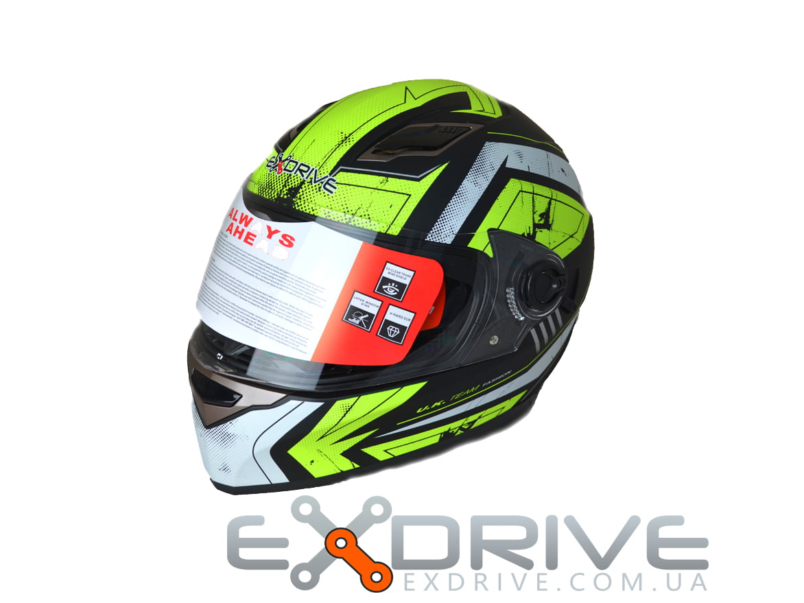 Шолом інтеграл Exdrive EX-09 Green - Магазин мототехніки Exdrive