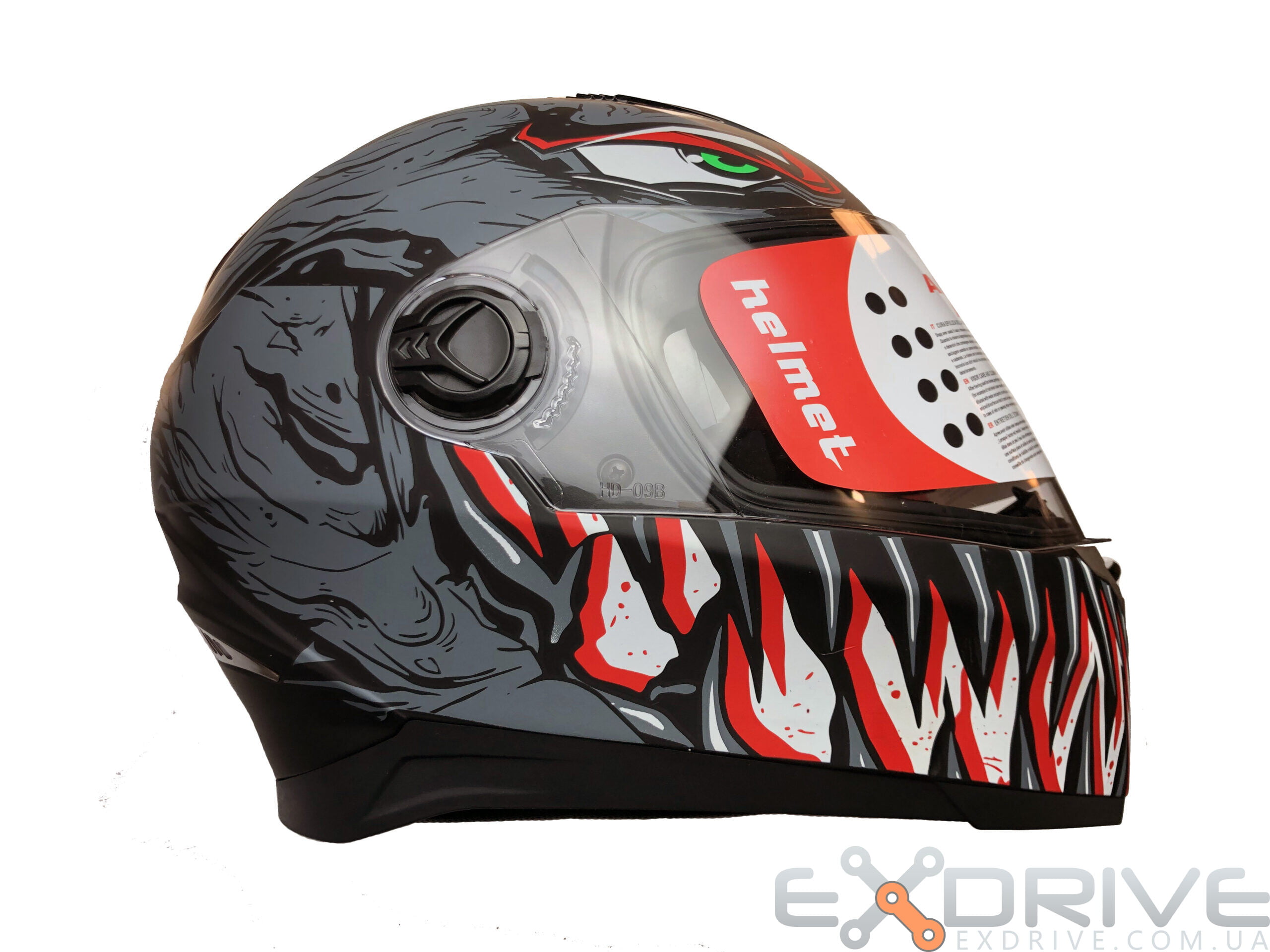 Шолом інтеграл EX-09 JAWS сіро-чорний - Магазин мототехніки Exdrive