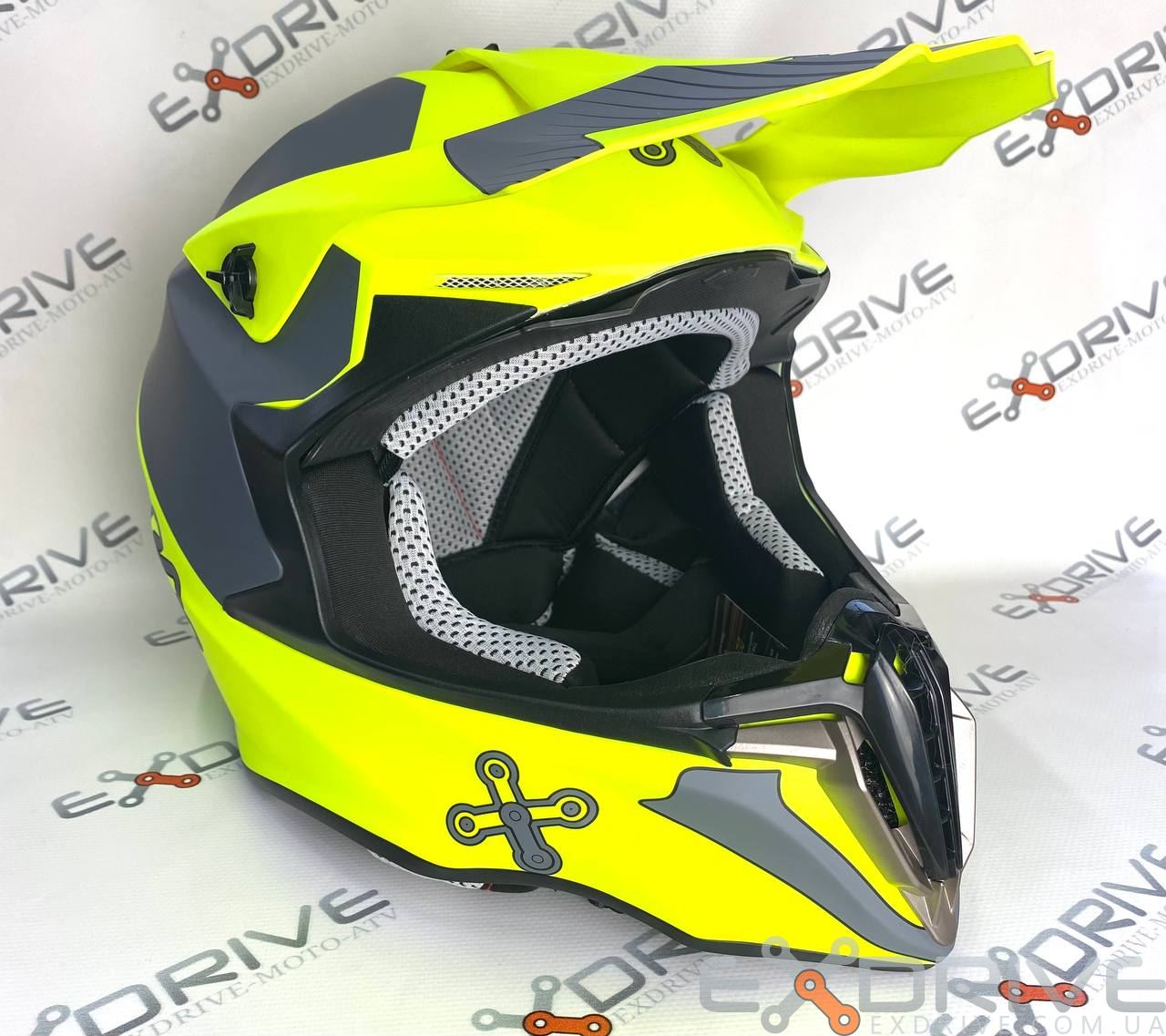 Шлем кроссовый EX-806 AMOQ Hivis - Магазин мототехники Exdrive
