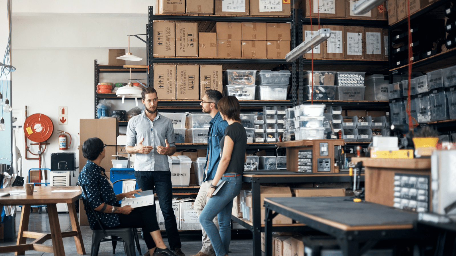 A group discussing family business