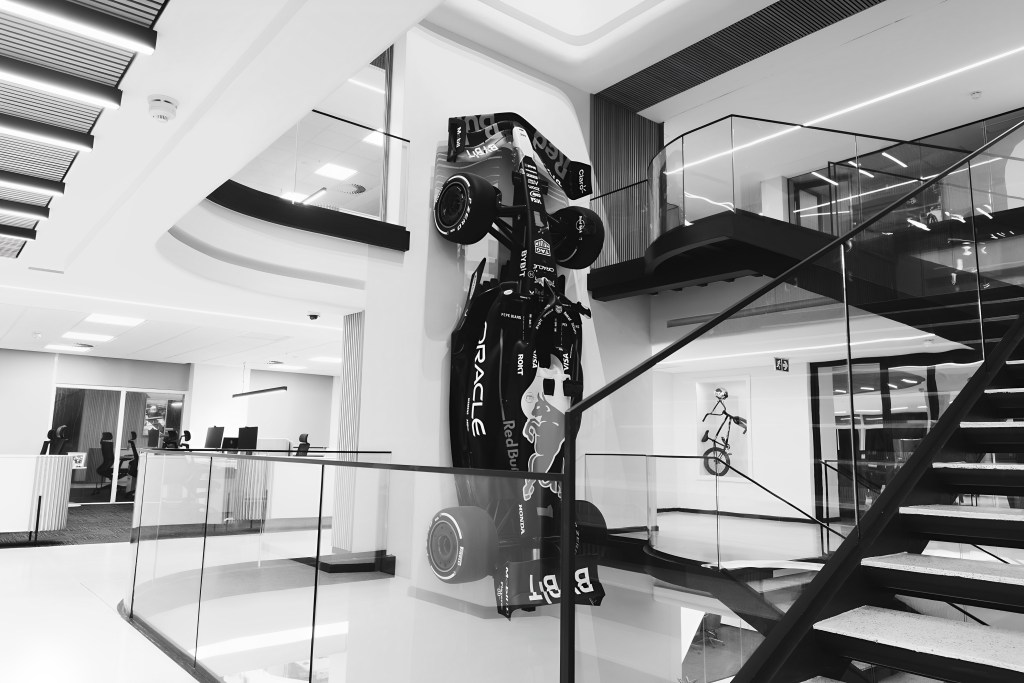 Red Bull South Africa office fit-out with featured racing car of Max Verstappen