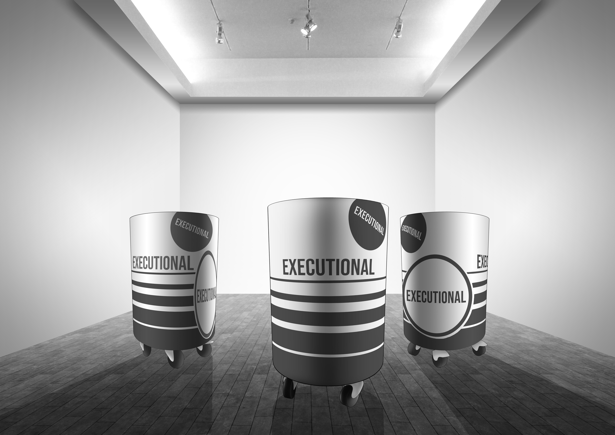 Three sampling bins featuring EXECUTIONAL branding