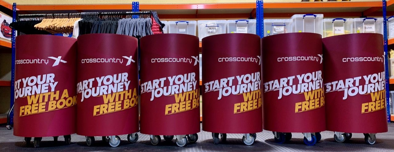 Branded roaming equipment used by an Executional team to carry stock on the move
