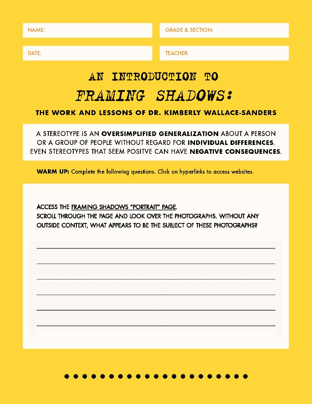 framing shadows
