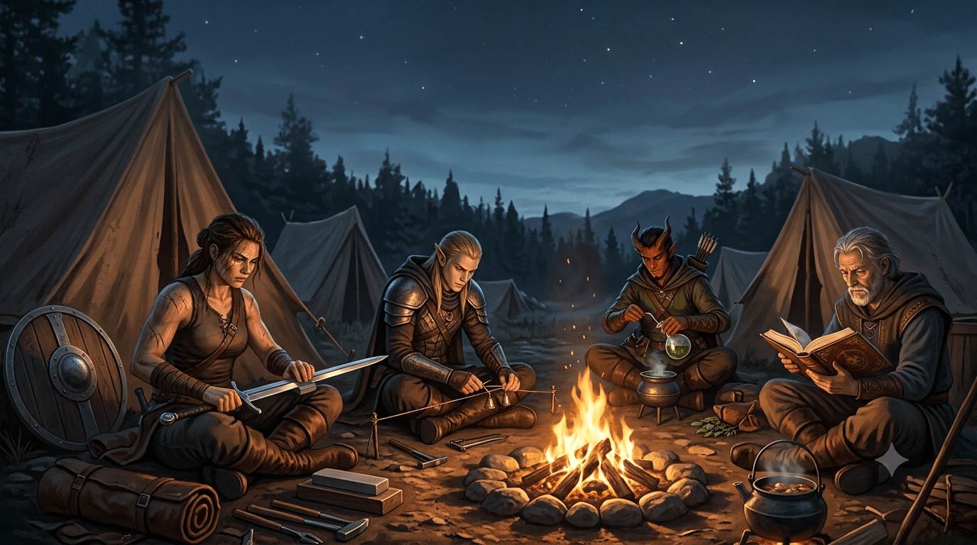 Stop Fast-Forwarding the Long Rest: Make Camp Functional