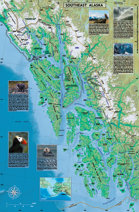The Inside Passage Expedition Map Southeast Alaska.