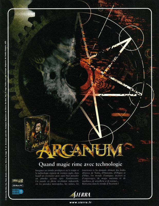 Arcanum : Engrenages et Sortilèges, Troika Games, technologie et magie, choix moraux, fin captivante, destinées inoubliables, monde fantastique unique, replay value, intrigue complexe, jeu de rôle culteArcanum : Engrenages et Sortilèges de Troika Games (2001)